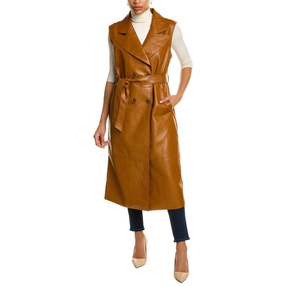 Bagatelle Women's Tan Sleeveless Trench Coat sz Medium